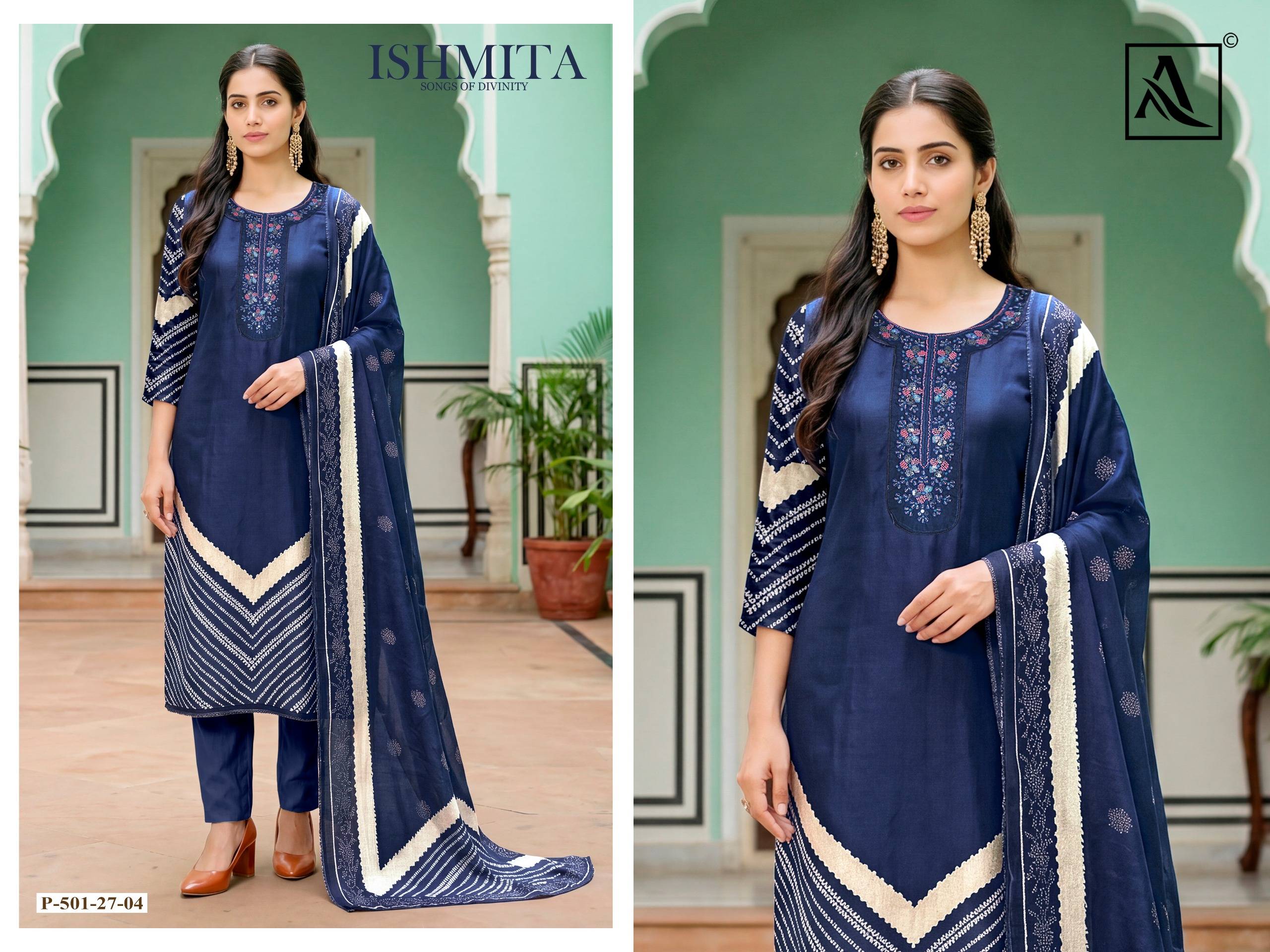 ISHMITA By Alok Suit Indian Traditional casual wear Pakistani Viscose Maslin dresses At Wholesale Price